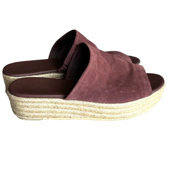 Vince Suede Solana Platform Espadrille Wine Red Sandal Size 7.5 - Picture 2 of 10